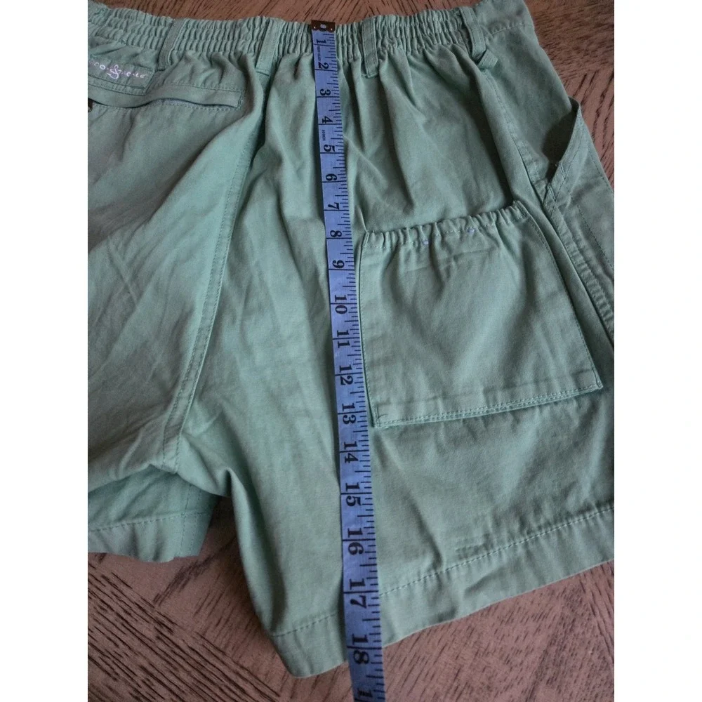 Hook & Tackle Beer Can Island Shorts Men's Size 34 Light Green Cotton